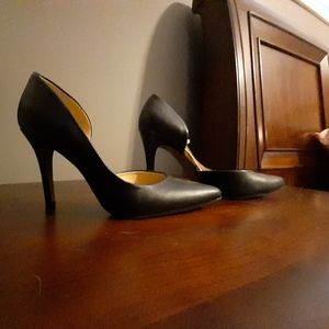 black heels.
